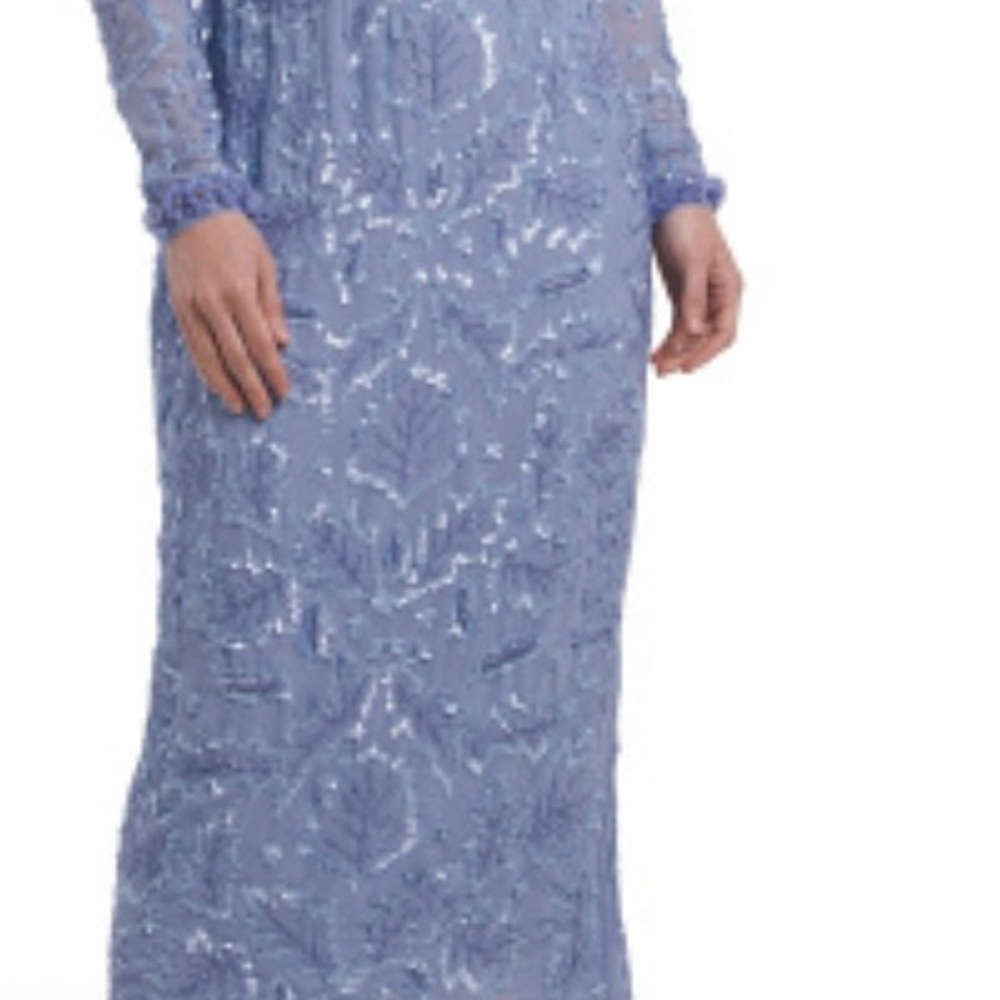 Elegant Blue Lace Gown